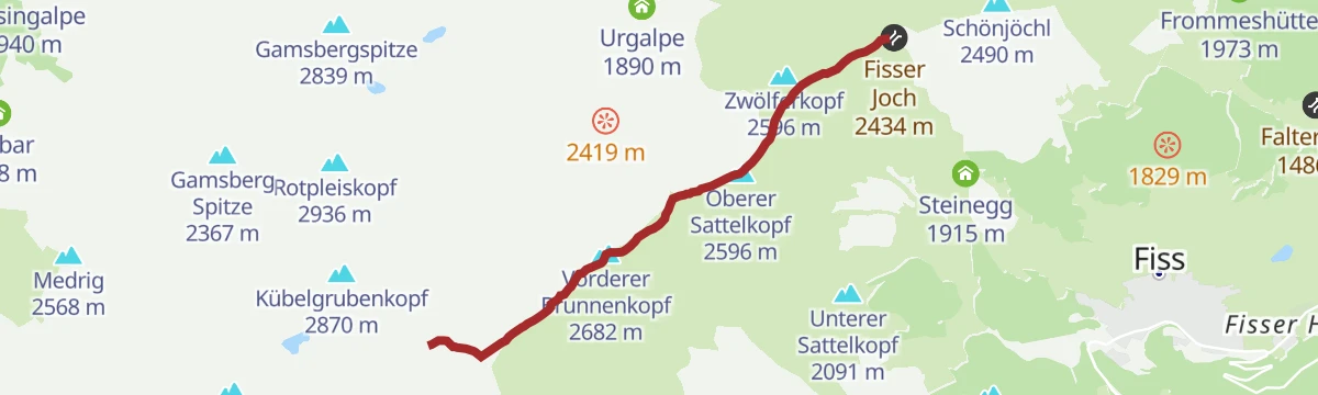 Route map: Gratsteig zum Planskopf
